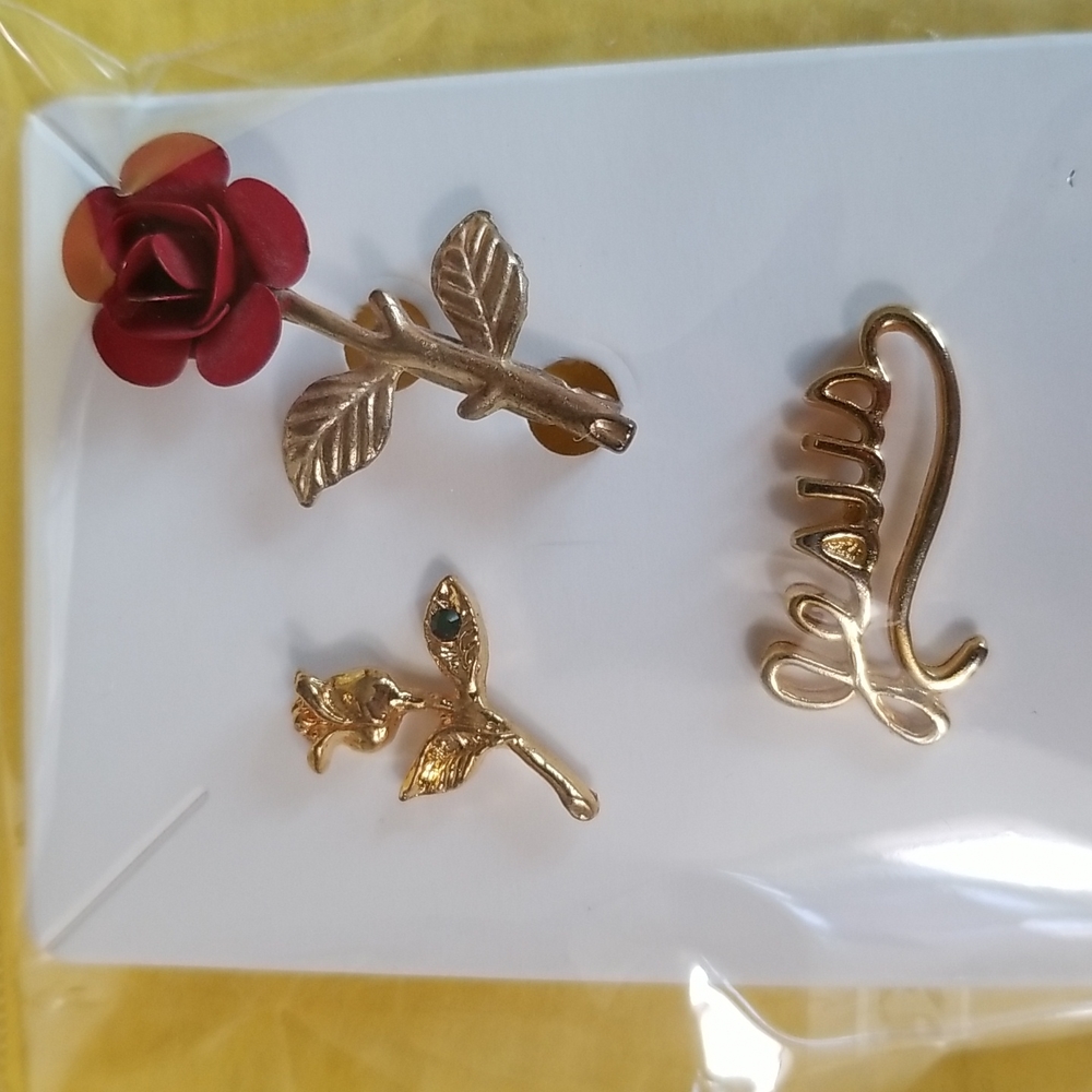 ROSES,  JESUS, 3  LAPEL PINS Religious